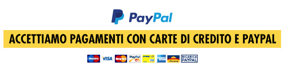 Accettiamo pagamenti con carta di credito e PayPal